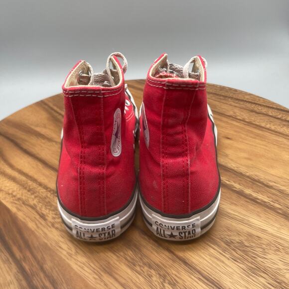 Converse All Star Chuck Taylor Shoes Womens 6 Red Hi Tops Casual Skate Sneakers - Picture 4 of 8